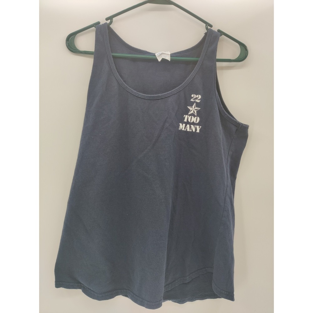 Port & Company Womens Tank Top 22 Too Many Graphic Print‎ Sleeveless Size L